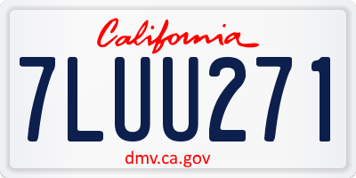 CA license plate 7LUU271
