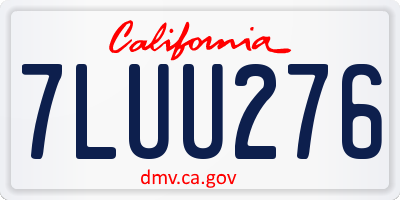 CA license plate 7LUU276