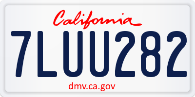 CA license plate 7LUU282