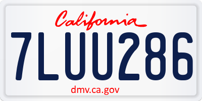CA license plate 7LUU286