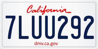 CA license plate 7LUU292