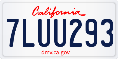 CA license plate 7LUU293