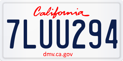 CA license plate 7LUU294