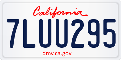 CA license plate 7LUU295
