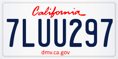 CA license plate 7LUU297