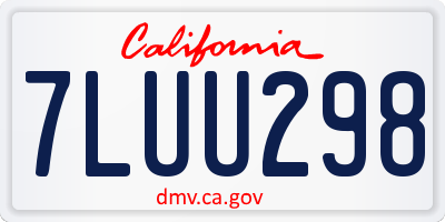 CA license plate 7LUU298