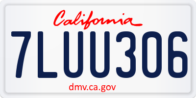 CA license plate 7LUU306