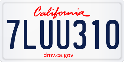 CA license plate 7LUU310