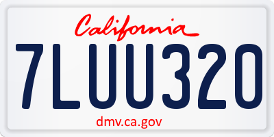 CA license plate 7LUU320