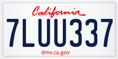 CA license plate 7LUU337