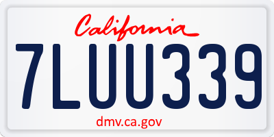 CA license plate 7LUU339