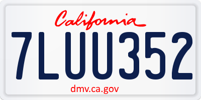 CA license plate 7LUU352