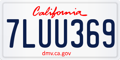 CA license plate 7LUU369