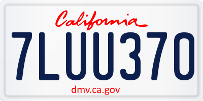 CA license plate 7LUU370