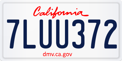 CA license plate 7LUU372