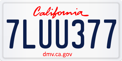 CA license plate 7LUU377