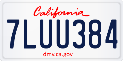 CA license plate 7LUU384