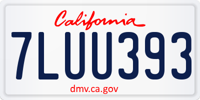 CA license plate 7LUU393