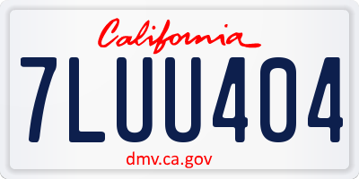 CA license plate 7LUU404