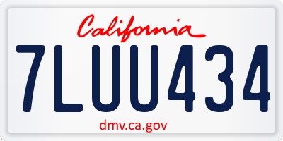 CA license plate 7LUU434