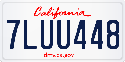 CA license plate 7LUU448