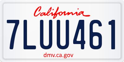 CA license plate 7LUU461