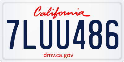CA license plate 7LUU486