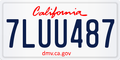 CA license plate 7LUU487