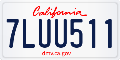 CA license plate 7LUU511