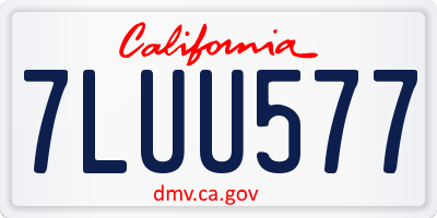 CA license plate 7LUU577