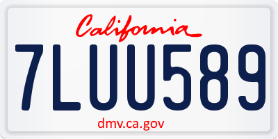 CA license plate 7LUU589