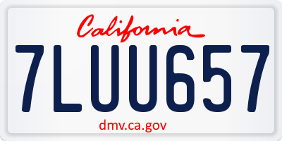 CA license plate 7LUU657