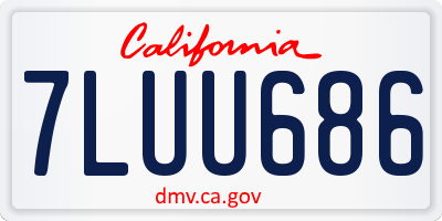 CA license plate 7LUU686