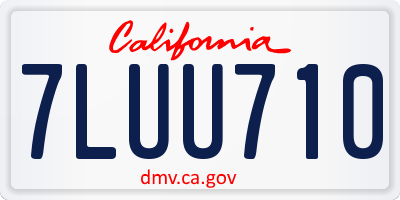 CA license plate 7LUU710