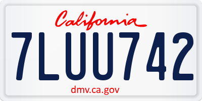 CA license plate 7LUU742