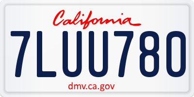 CA license plate 7LUU780
