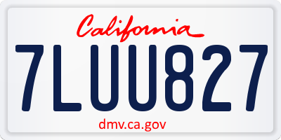 CA license plate 7LUU827