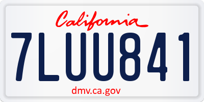 CA license plate 7LUU841