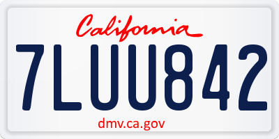 CA license plate 7LUU842