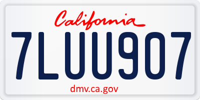 CA license plate 7LUU907