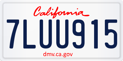 CA license plate 7LUU915
