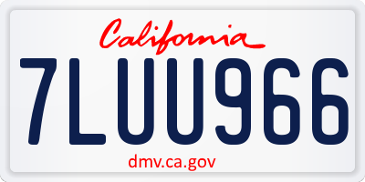 CA license plate 7LUU966