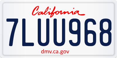 CA license plate 7LUU968