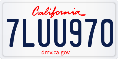 CA license plate 7LUU970