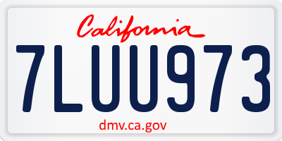 CA license plate 7LUU973
