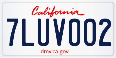 CA license plate 7LUV002