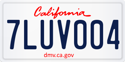CA license plate 7LUV004