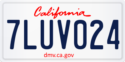 CA license plate 7LUV024