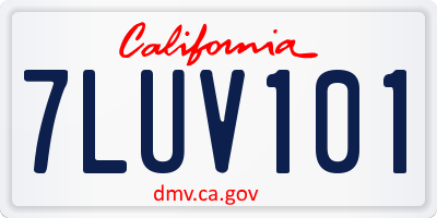CA license plate 7LUV101