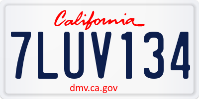 CA license plate 7LUV134